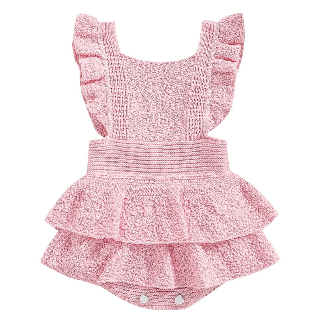 Havana Ruffle Baby Girl Bodysuit | Baby Pink