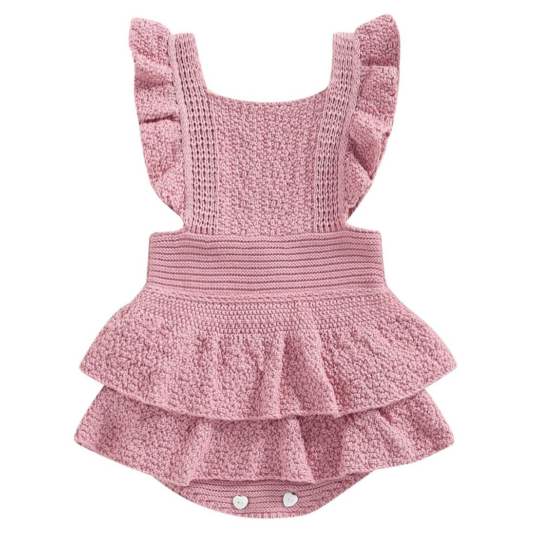 Havana Ruffle Baby Girl Bodysuit | Blush Pink