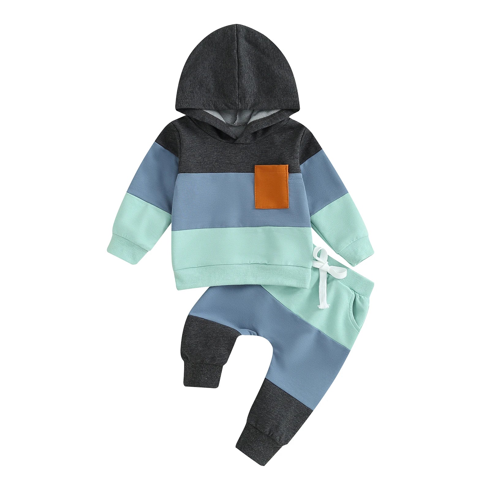 Geo Colour Block Hooded Baby Set