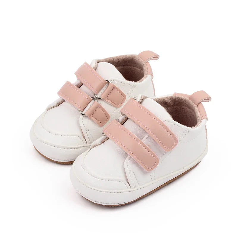 Unisex White Velcro Baby Sneakers
