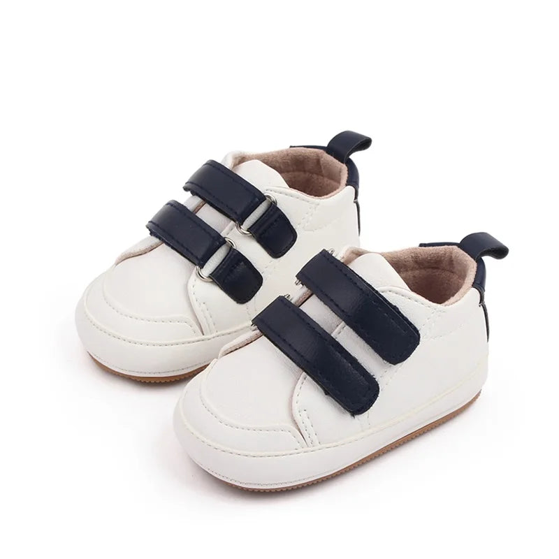 Unisex White Velcro Baby Sneakers