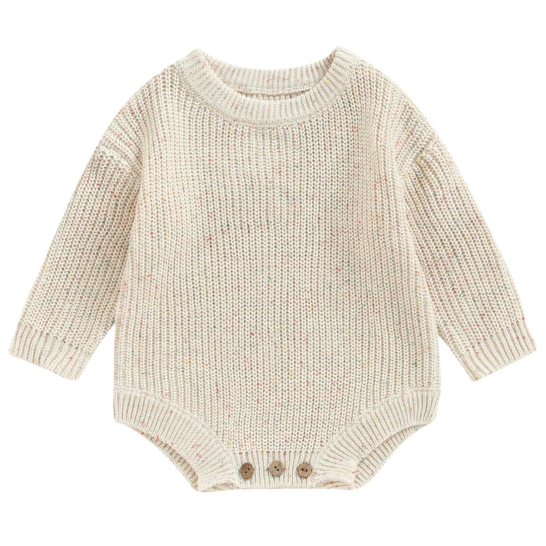 Speckled Knit Baby Boy Romper