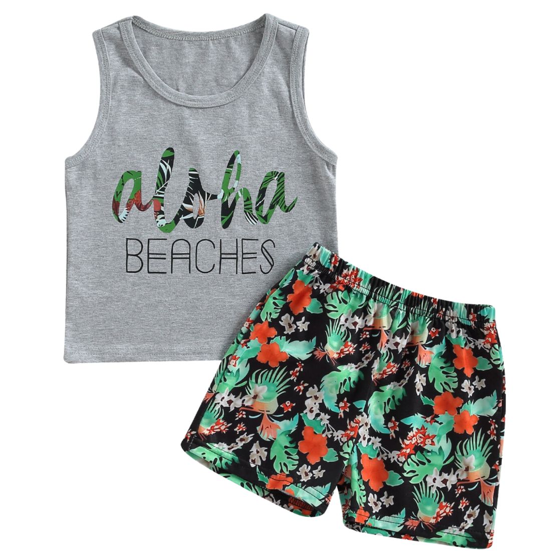 Little Boy Aloha Beach Shorts 2-Piece Clothing Set - My Trendy Youngsters | Buy on-trend and stylish Baby and Toddler Clothing Sets @ My Trendy Youngsters - Dress your little one in Style @ My Trendy Youngsters