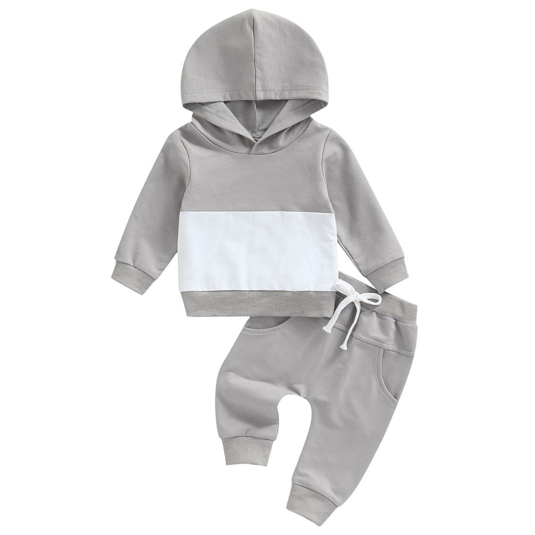 Ander Hooded Sweaty Toddler Boy Set | Grey