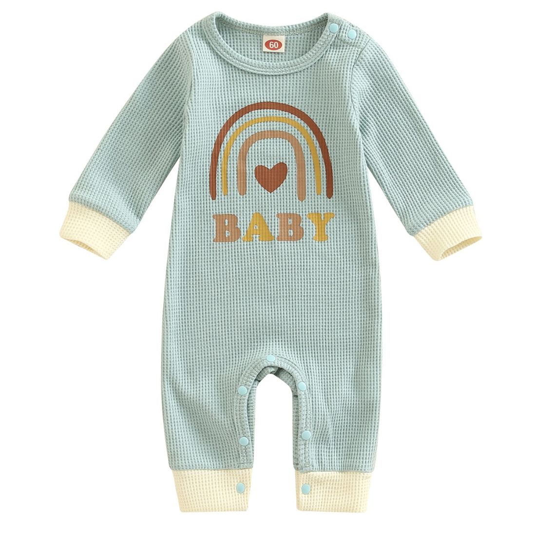 Baby Girl Rainbow Waffle Baby Romper - My Trendy Youngsters | Buy on-trend and stylish Baby and Toddler Onesies and bodysuits @ My Trendy Youngsters - Dress your little one in Style @ My Trendy Youngsters 