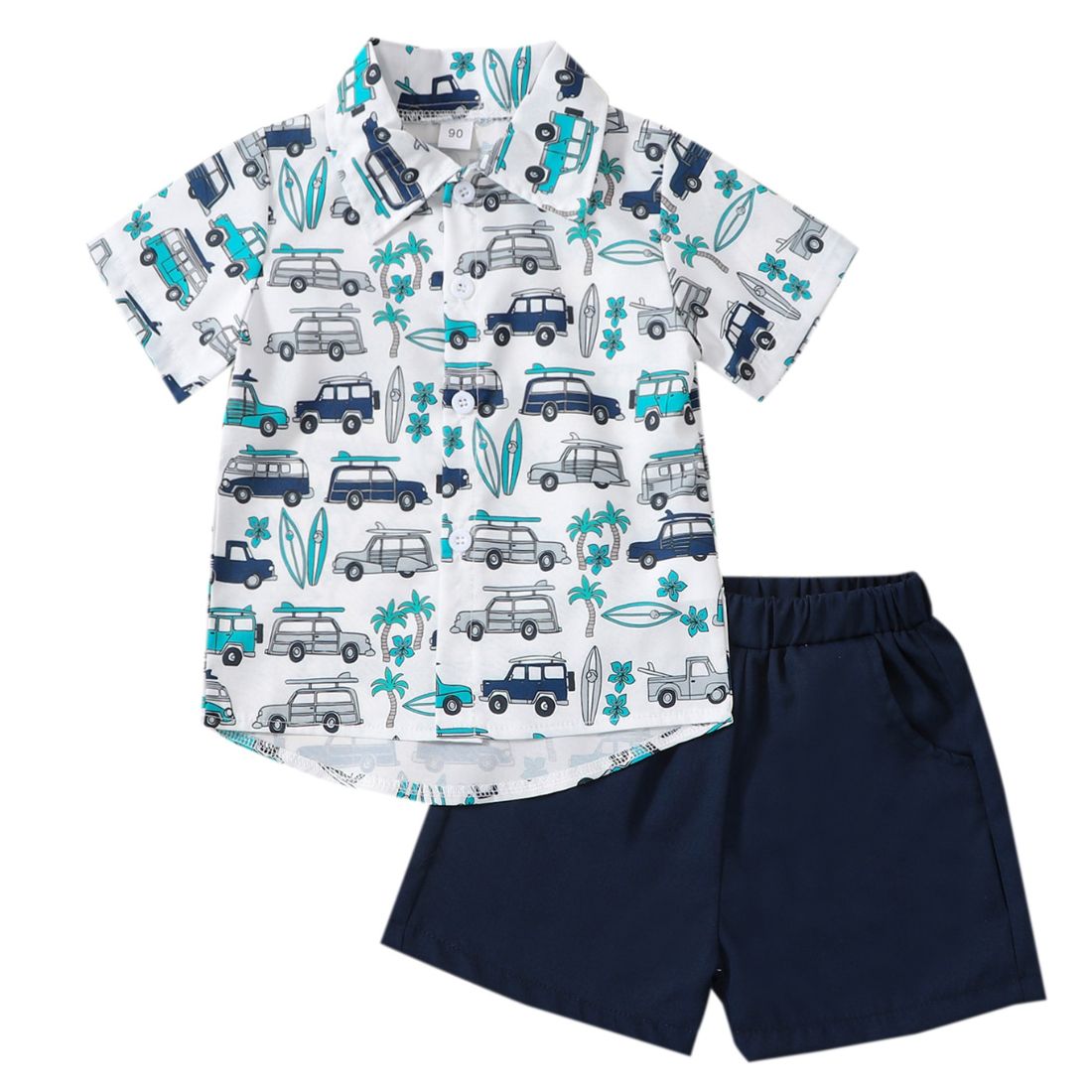 Boys Beach Blue Cars Casual 2-Piece Clothing Set - My Trendy Youngsters | Buy on-trend and stylish Baby and Toddler Clothing Sets @ My Trendy Youngsters - Dress your little one in Style @ My Trendy Youngsters 