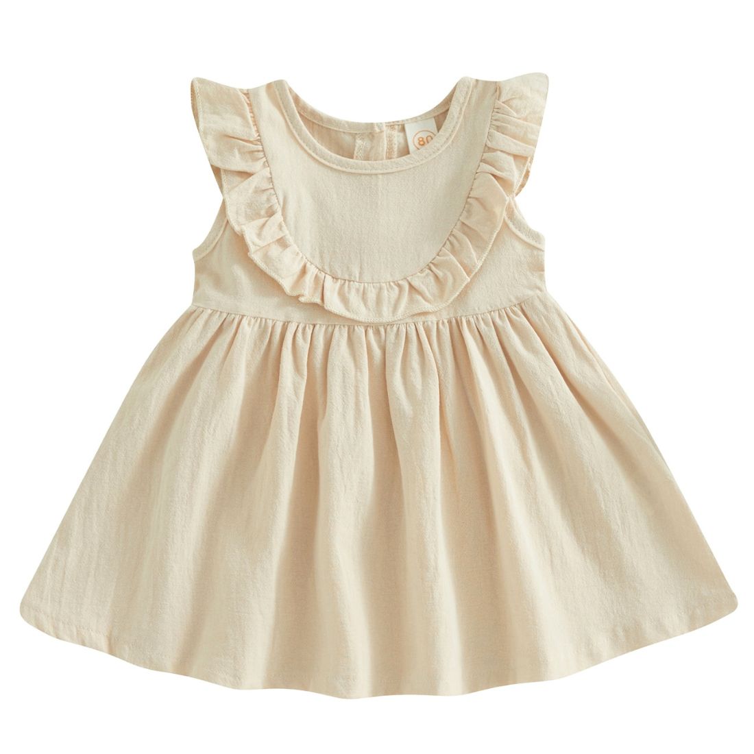 Ruffle Casual Toddler Beige Dress