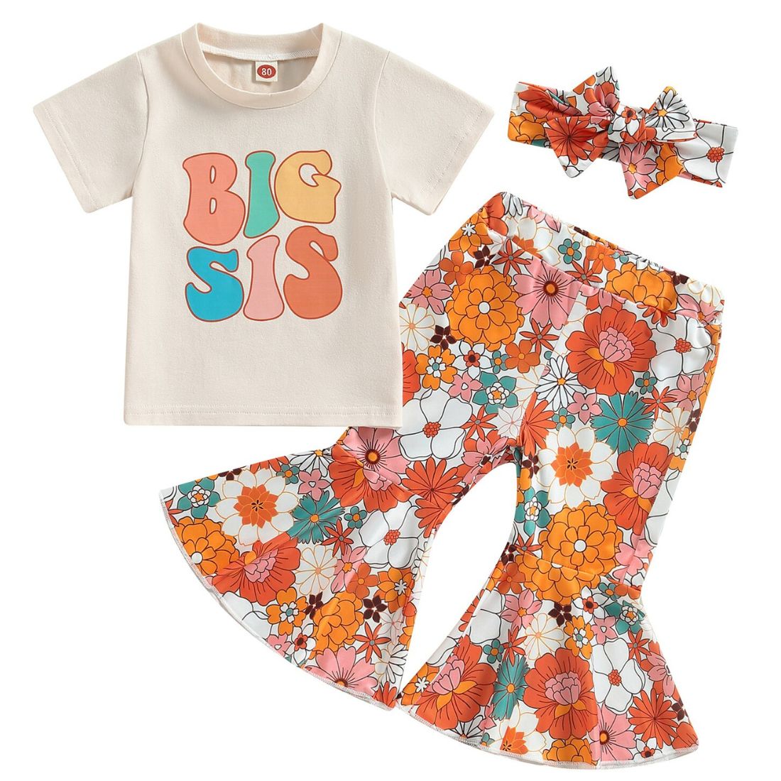 Toddler Girl Bis Sis Floral Flares Set - My Trendy Youngsters | Buy on-trend and stylish Baby and Toddler Clothing Sets @ My Trendy Youngsters - Dress your little one in Style @ My Trendy Youngsters 