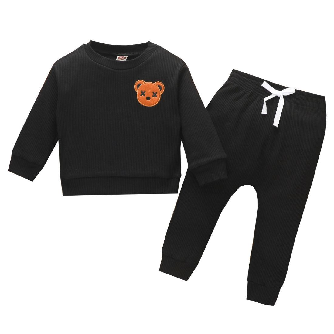 Bear Patch Toddler Clothing Set | Black