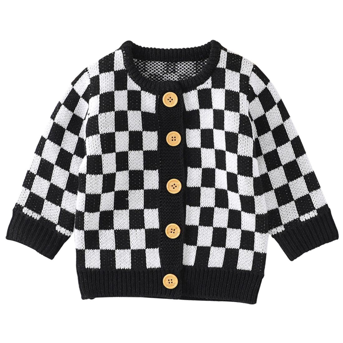 Checker Knit Baby Cardigan