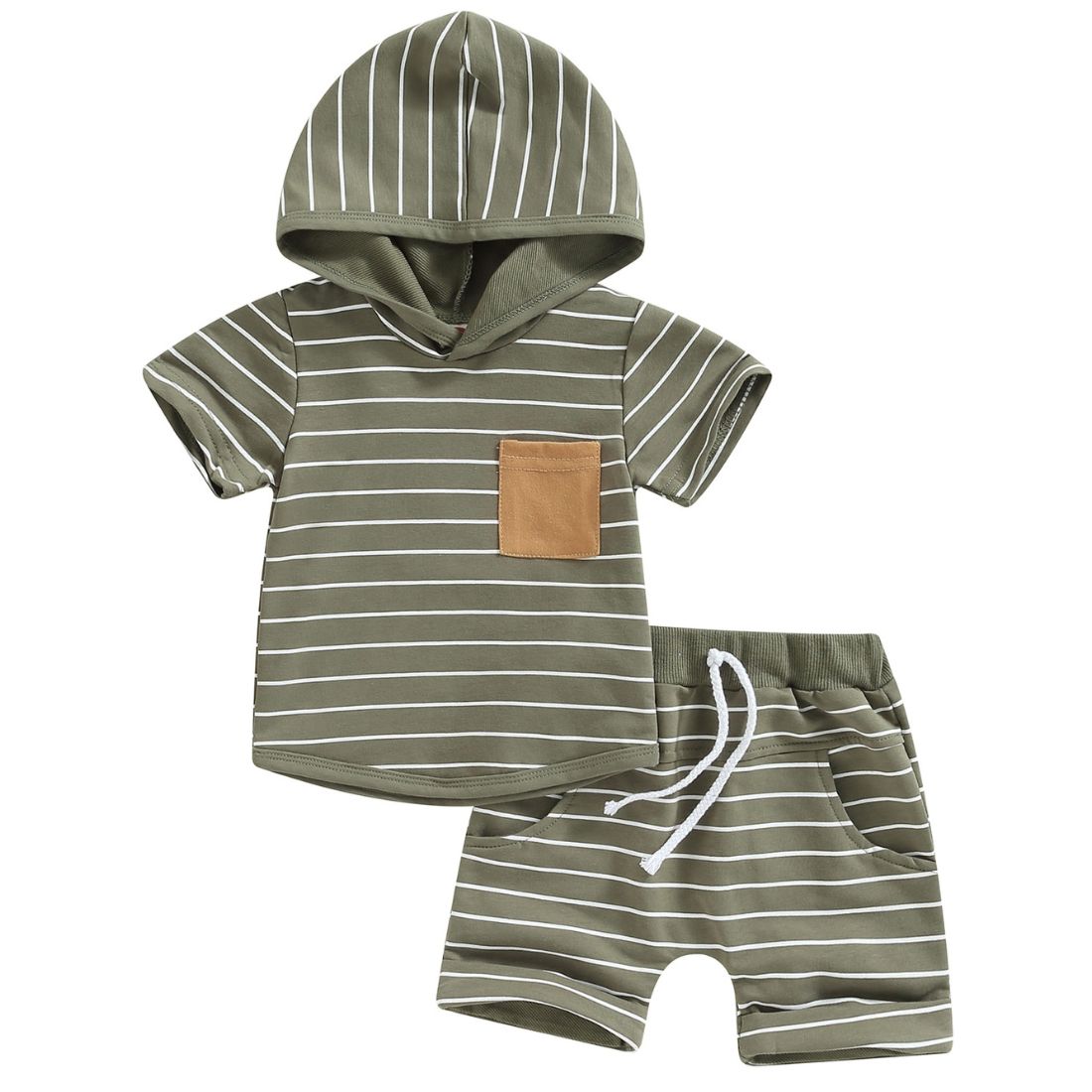 Toddler Boy Black Stripes Hoodie Pocket 2-Piece Clothing Set - My Trendy Youngsters | Buy on-trend and stylish Baby and Toddler Clothing Sets @ My Trendy Youngsters - Dress your little one in Style @ My Trendy Youngsters 