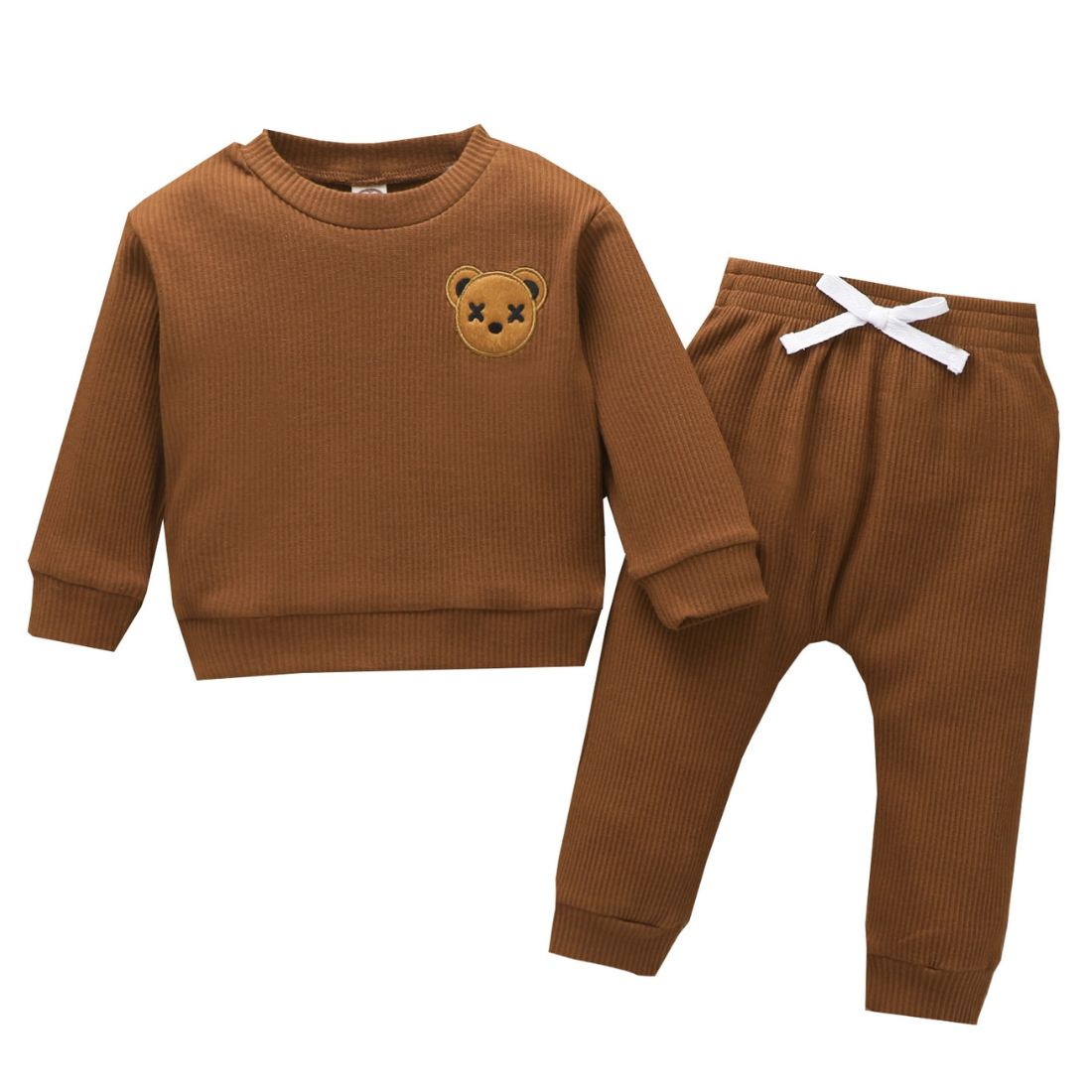 Bear Patch Toddler Clothing Set | Brown