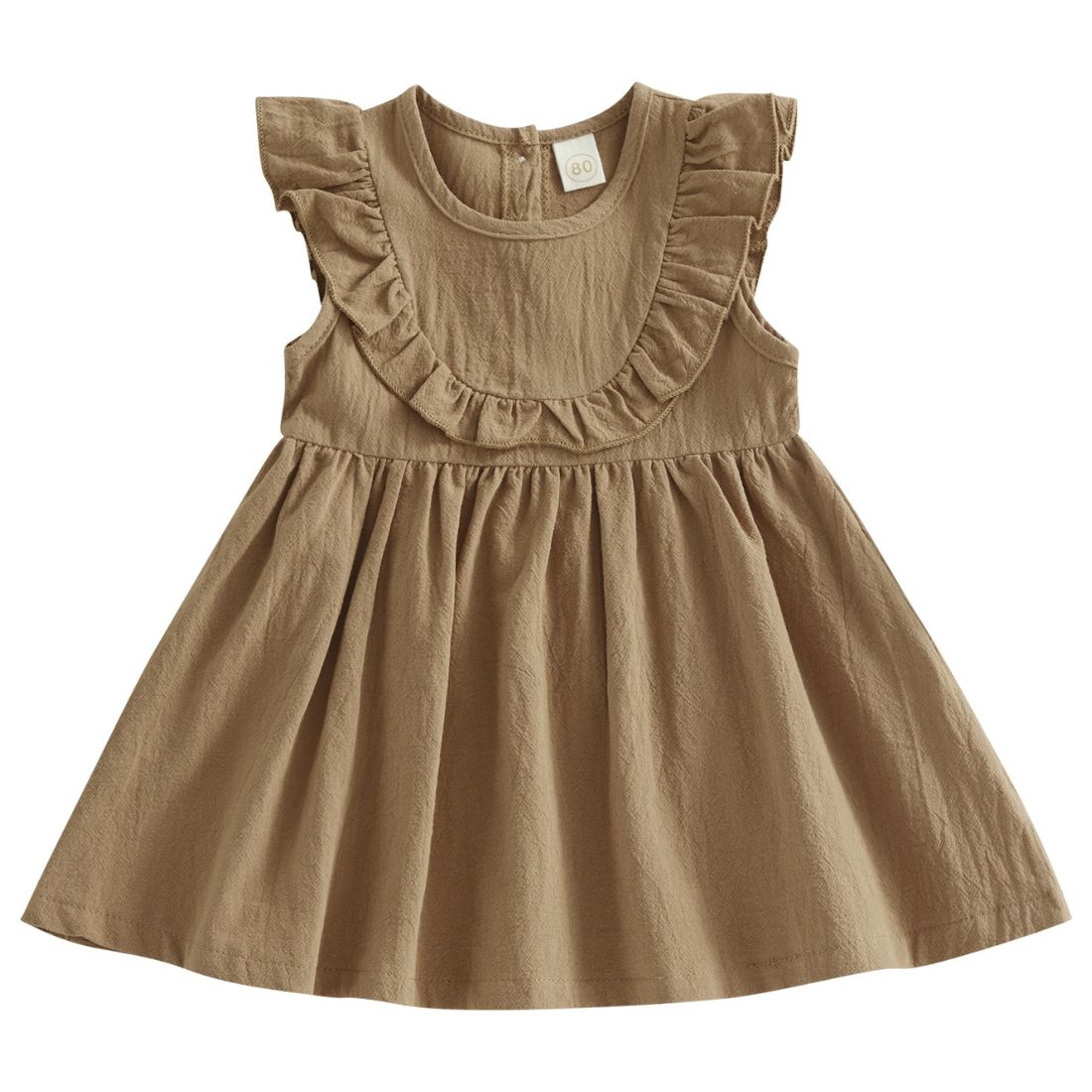Ruffle Casual Toddler Dress | Brown