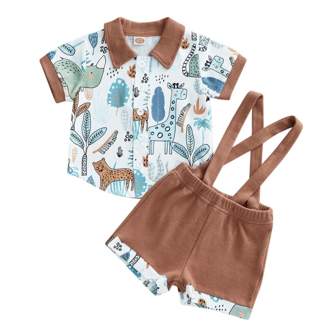 Baby Boys Brown Suspender Set- My Trendy Youngsters | Buy Trendy and Afforable Baby and Toddler Clothing Sets @ My Trendy Youngsters - Dress your Mini in Style @ My Trendy Youngsters 