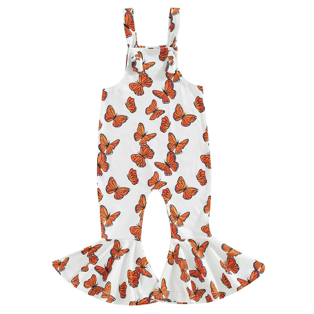 Butterfly Suspender Flared Toddler Jumpsuit