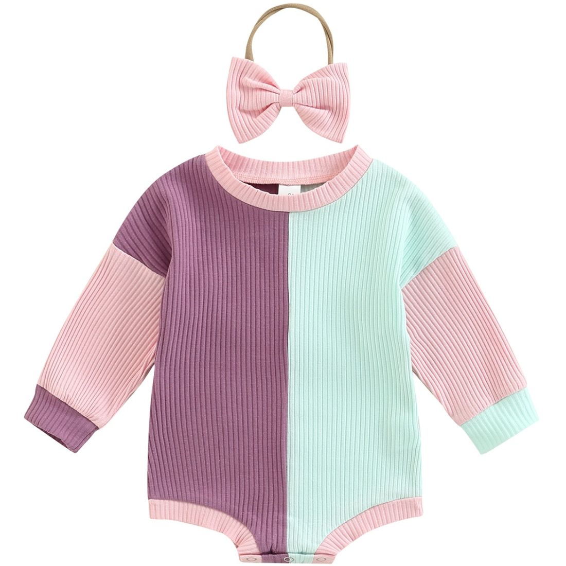 Baby Girl Long Sleeve Candy Ribbed Bodysuit Set - My Trendy Youngsters | Buy on-trend and stylish Baby and Toddler Onesies and bodysuits @ My Trendy Youngsters - Dress your little one in Style @ My Trendy Youngsters