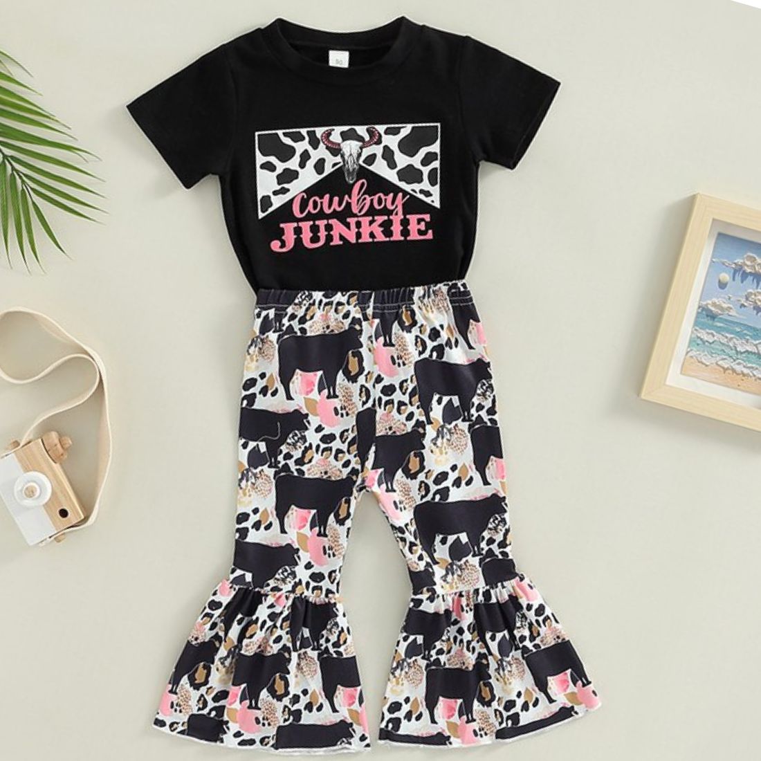 Toddler Girl Cowboy Junkie Flares 2-Piece Clothing Set - MyTy | Buy on-trend and stylish Baby and Toddler Clothing Sets @ My Trendy Youngsters - Dress your little one in Style @ My Trendy Youngsters 