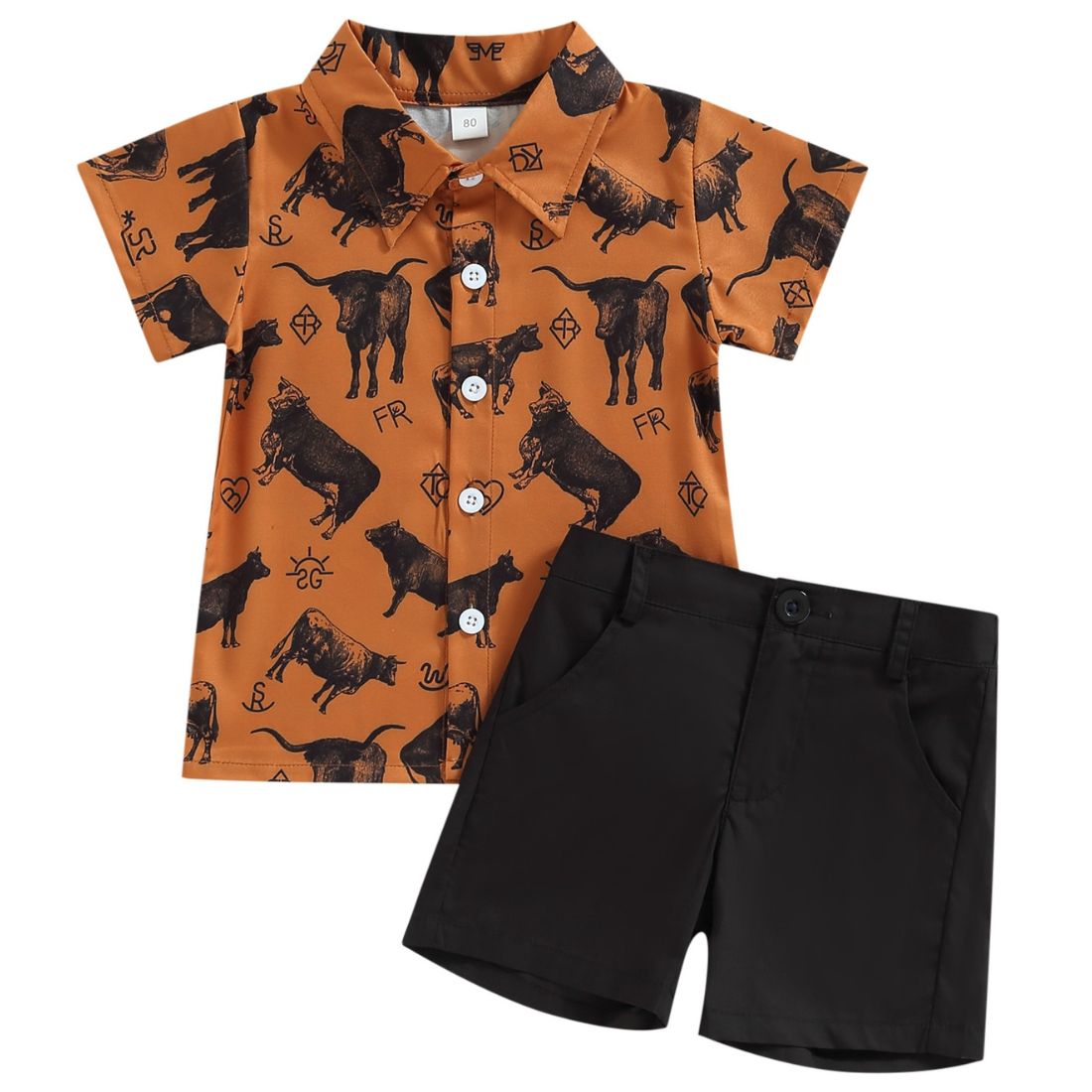Cows With Horns Casual Toddler Clothing Set