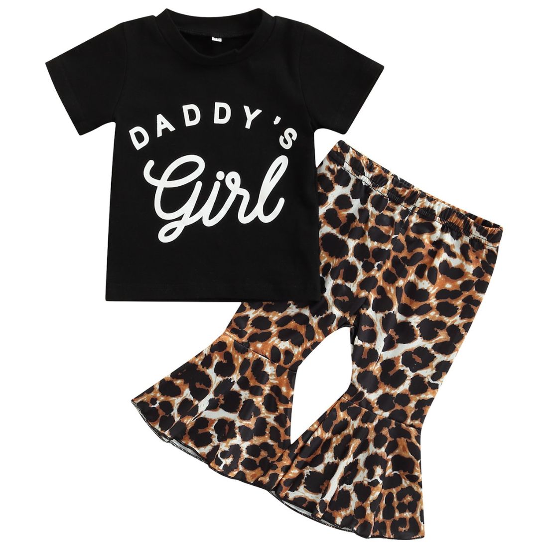 Baby Girl Daddy's Girl Leopard Flares 2-Piece Clothing Set - My Trendy Youngsters | Buy on-trend and stylish Baby and Toddler Clothing Sets @ My Trendy Youngsters - Dress your little one in Style @ My Trendy Youngsters 