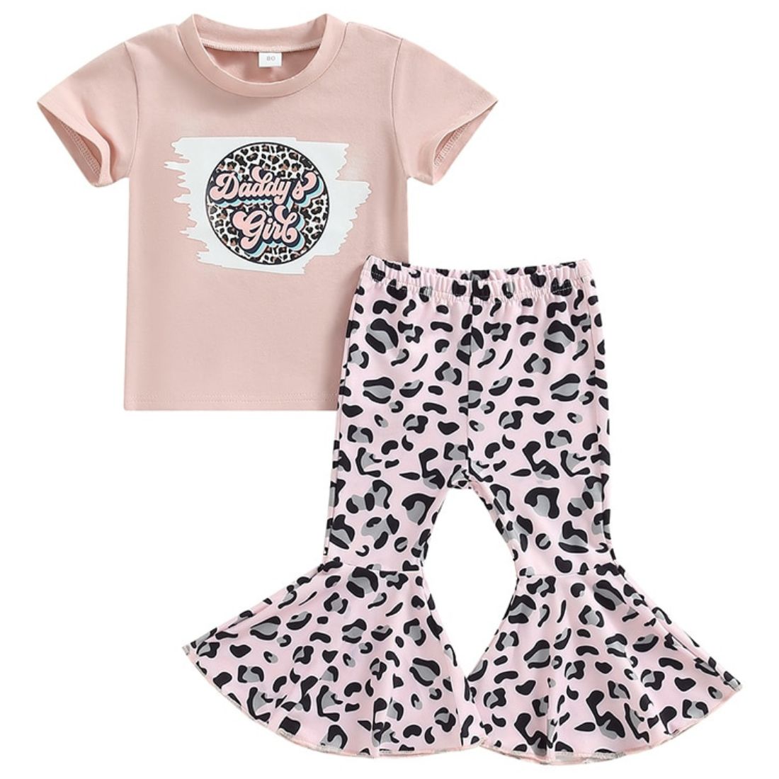 Little Girl Daddy's Girl Leopard Flares Set - My Trendy Youngsters | Buy on-trend and stylish Baby and Toddler Clothing Sets @ My Trendy Youngsters - Dress your little one in Style @ My Trendy Youngsters 