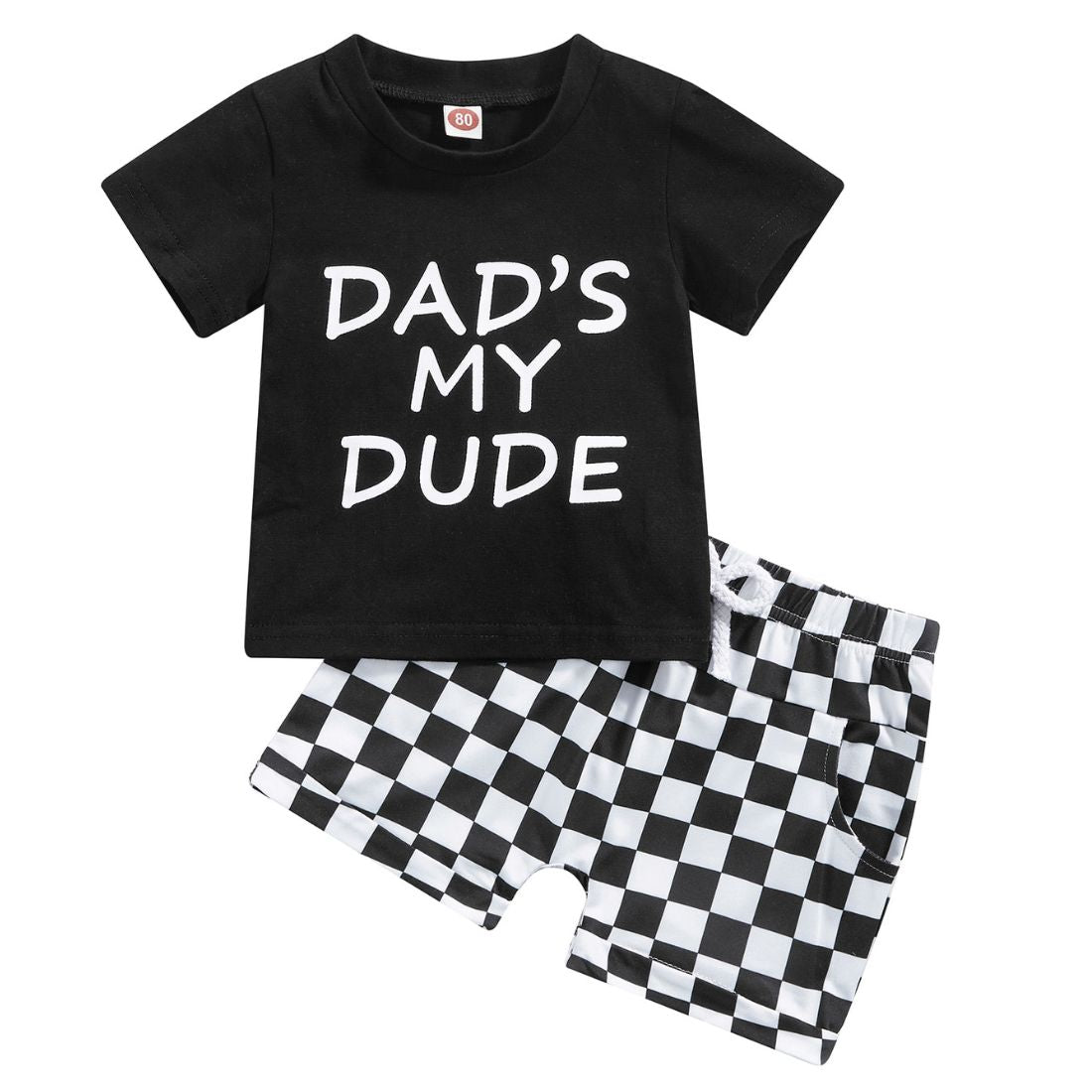 Dads My Dude Checker Toddler Clothing Set