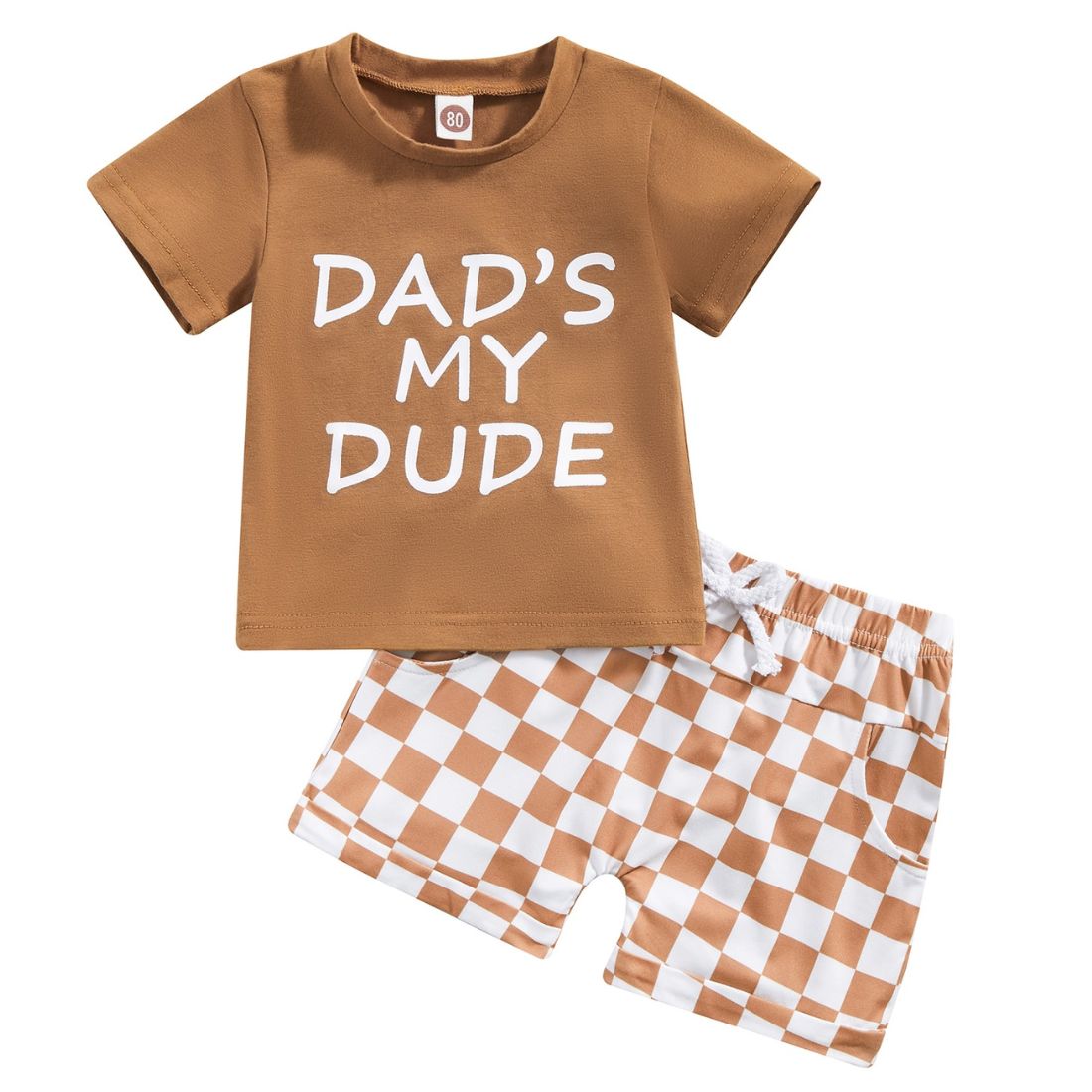 Dads My Dude Checker Toddler Clothing Set