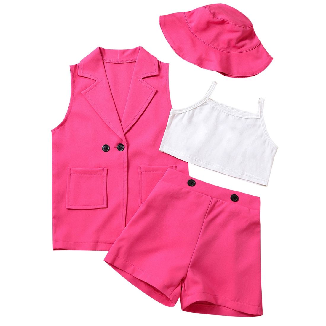 Toddler Girl Darling Matching Vest 3-Piece Clothing Set - My Trendy Youngsters | Buy on-trend and stylish Baby and Toddler Clothing Sets @ My Trendy Youngsters - Dress your little one in Style @ My Trendy Youngsters 
