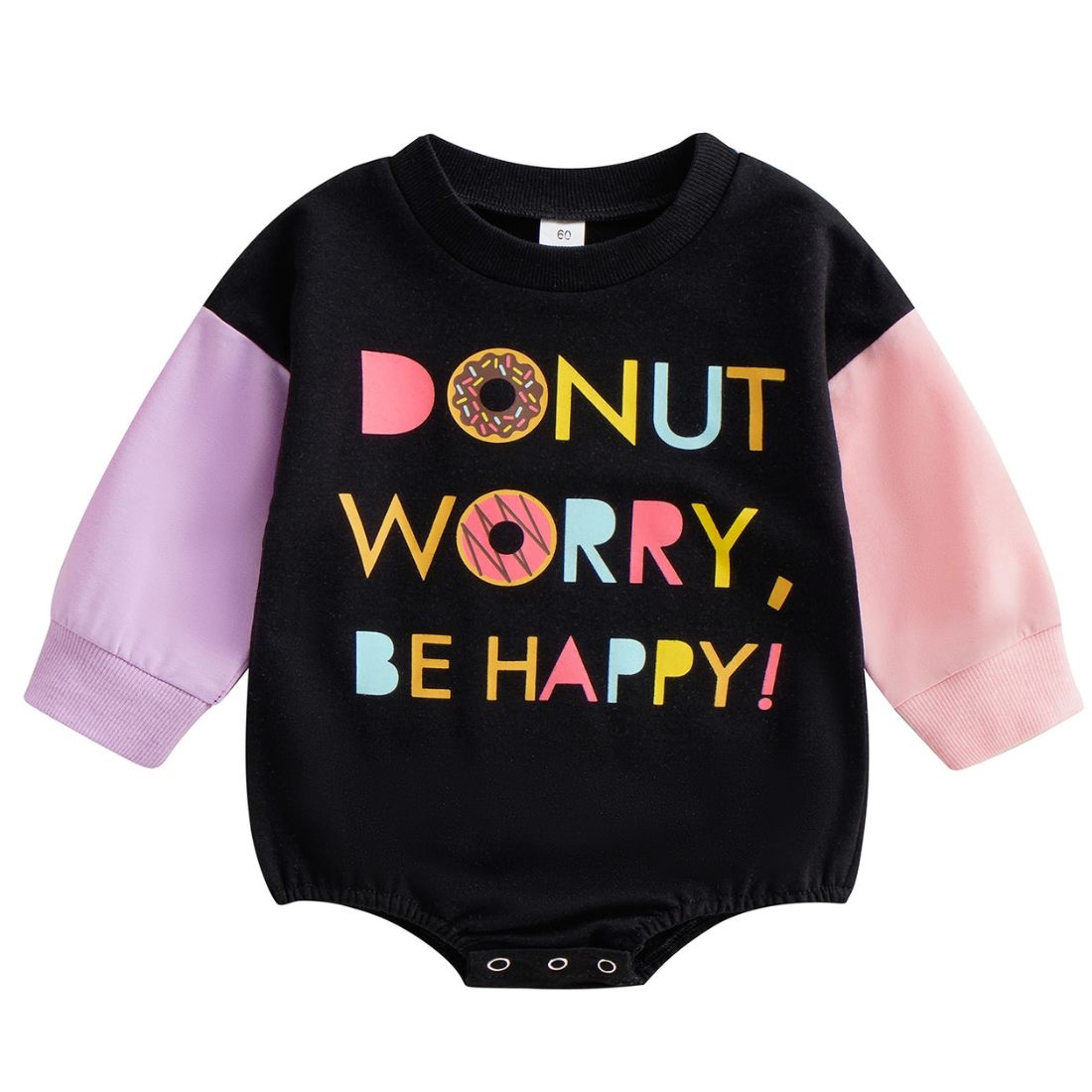 Donut Worry Be Happy Baby Girl Bodysuit