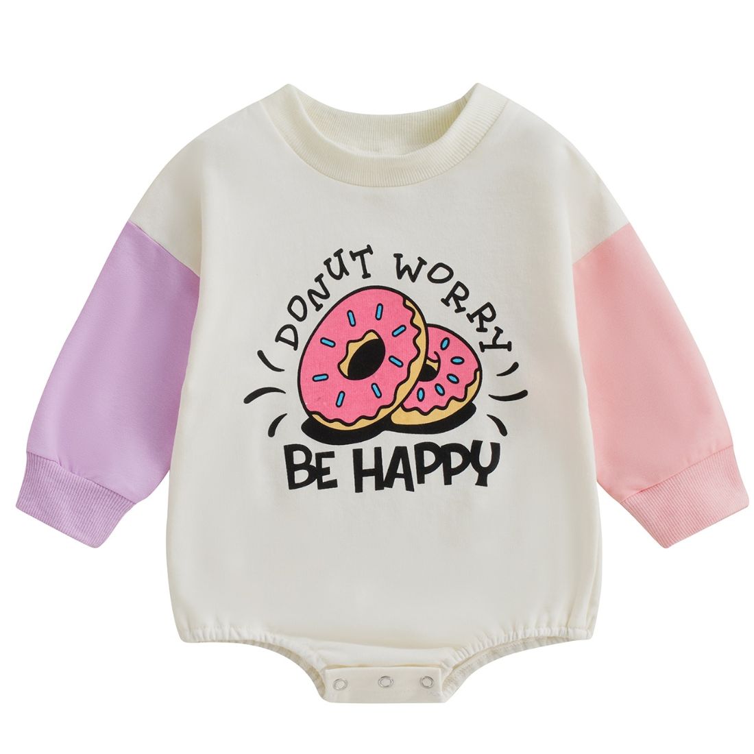 Donut Worry Be Happy Baby Girl Bodysuit