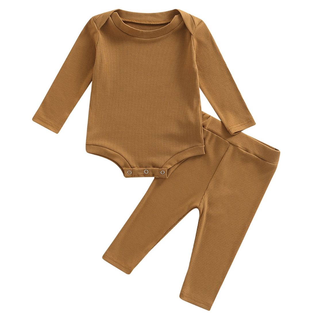 Essential Tan Ribbed Baby Bodysuit