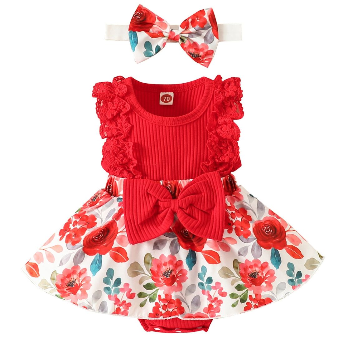 Baby Girl Floral Bow Bodysuit Baby Set - My Trendy Youngsters | Buy on-trend and stylish Baby and Toddler Onesies and bodysuits @ My Trendy Youngsters - Dress your little one in Style @ My Trendy Youngsters 