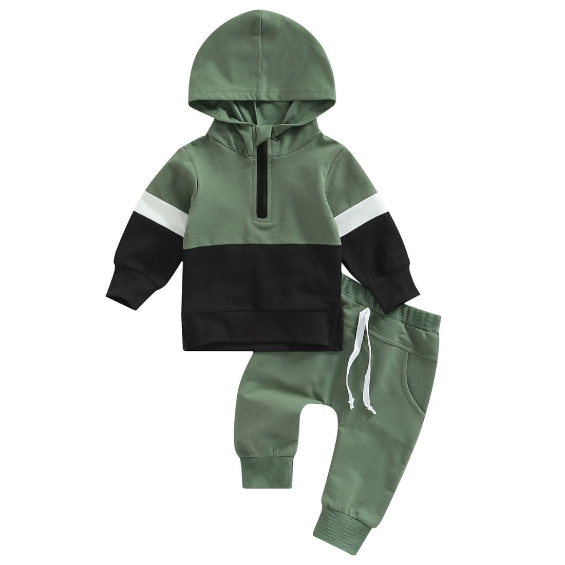 Unisex Hooded Colour Block 2 Piece Clothing Set - My Trendy Youngsters | Buy on-trend and stylish Baby and Toddler Clothing Sets @ My Trendy Youngsters - Dress your little one in Style @ My Trendy Youngsters 