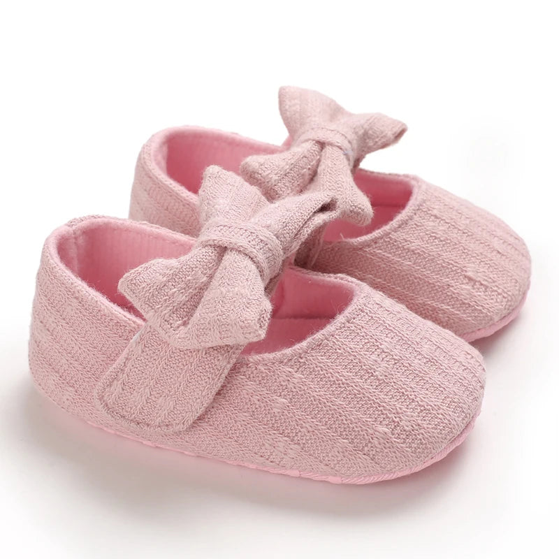 Anara Solid Bow Baby Girl Shoes