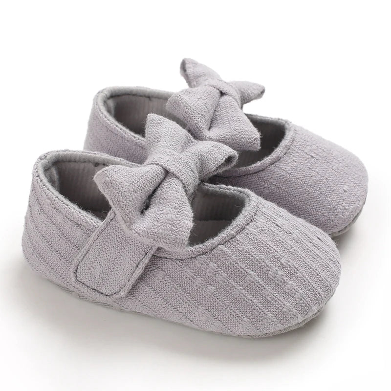 Anara Solid Bow Baby Girl Shoes