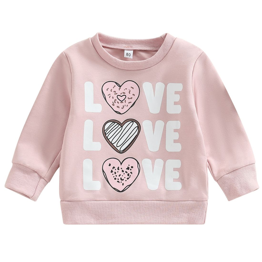 Little Girl Love Love Love Pink Sweatshirt - My Trendy Youngsters |  | Buy on-trend and stylish Baby and Toddler Winter Threads @ My Trendy Youngsters - Dress your little one in Style @ My Trendy Youngsters