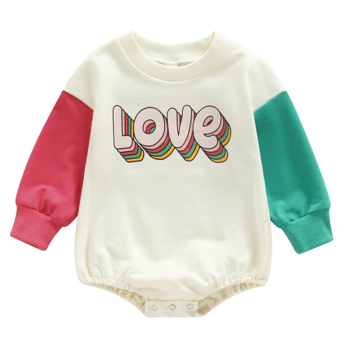 Baby Girl Long Sleeve Love Retro Bodysuit - My Trendy Youngsters | Buy on-trend and stylish Baby and Toddler Onesies and bodysuits @ My Trendy Youngsters - Dress your little one in Style @ My Trendy Youngsters