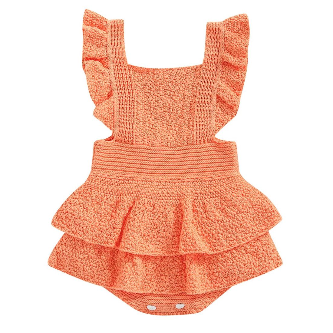 Havana Ruffle Baby Girl Bodysuit | Orange