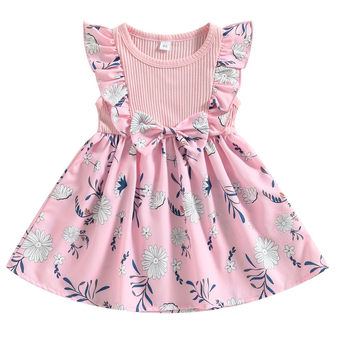 Toddler Girl Bowknot Frilly Floral Dress - My Trendy Youngsters | Buy on-trend and stylish Baby and Toddler dresses @ My Trendy Youngsters - Dress your little one in Style @ My Trendy Youngsters 