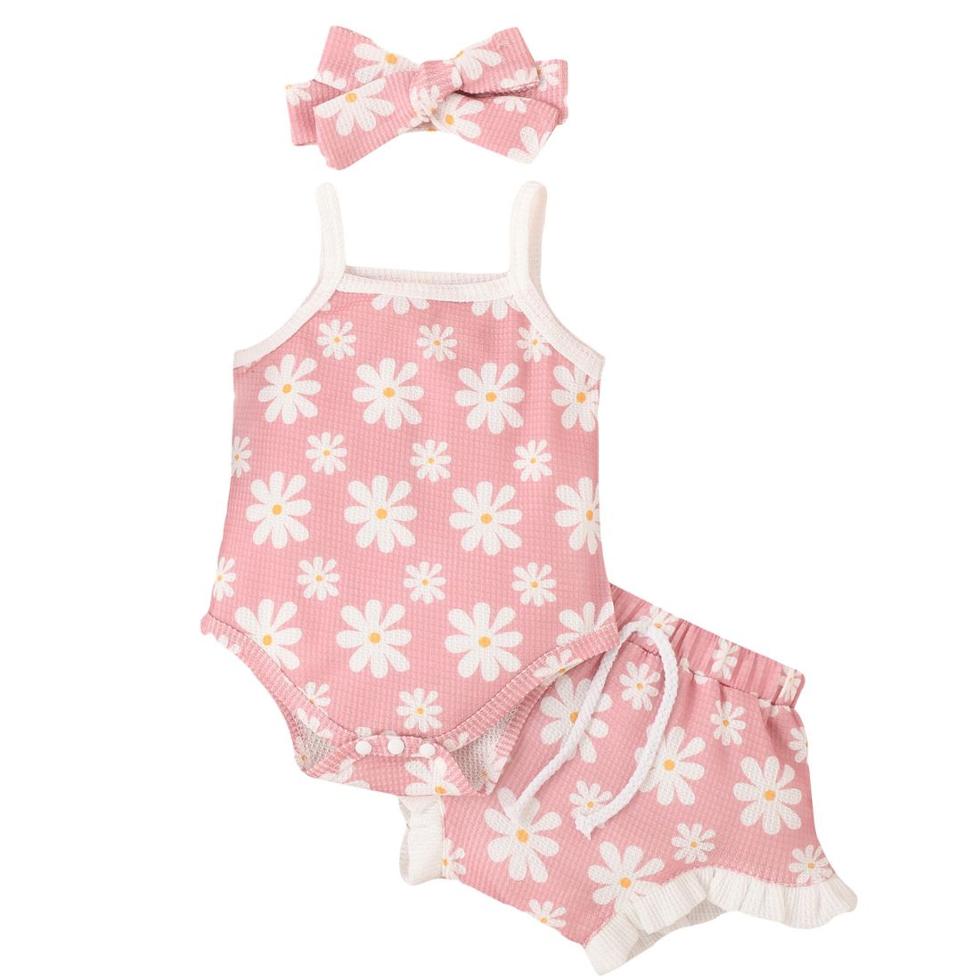 Baby Girl Pink Flower Baby Bodysuit Clothing Set My Trendy Youngsters | Buy on-trend and stylish Baby and Toddler Clothing Sets @ My Trendy Youngsters - Dress your little one in Style @ My Trendy Youngsters 
