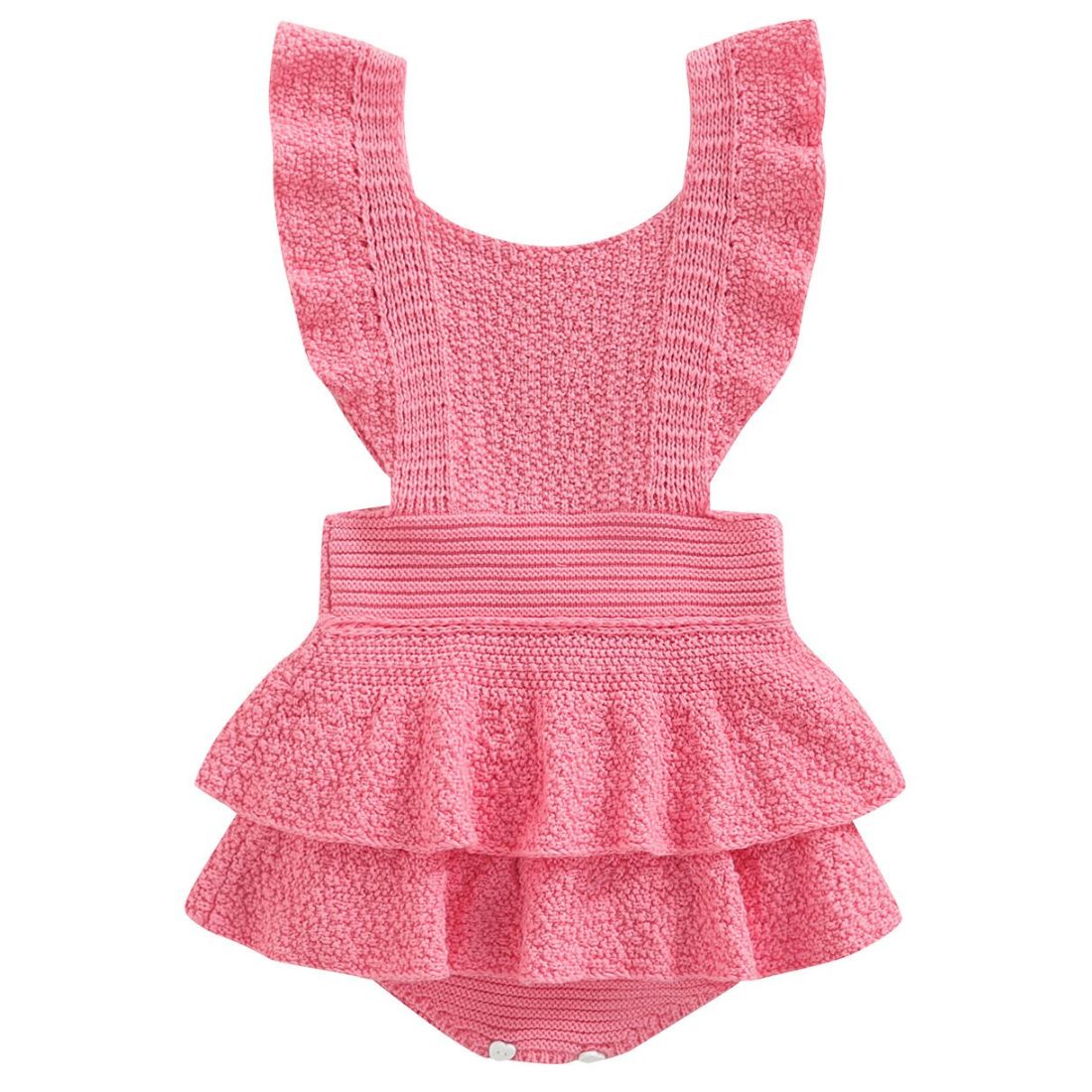 Havana Ruffle Baby Girl Bodysuit | Bright Pink
