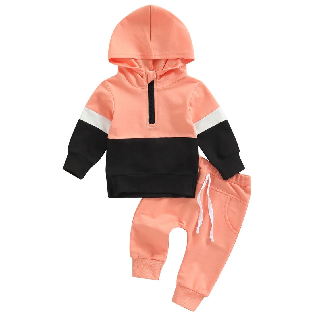 Unisex Hooded Colour Block 2 Piece Clothing Set - My Trendy Youngsters | Buy on-trend and stylish Baby and Toddler Clothing Sets @ My Trendy Youngsters - Dress your little one in Style @ My Trendy Youngsters 