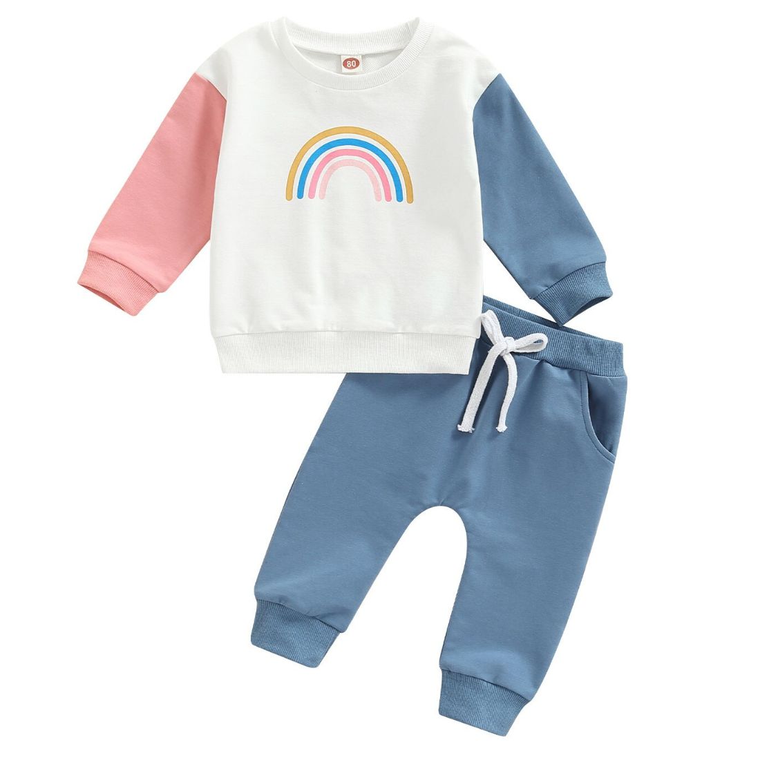 Rainbow Sweaty Baby Girl Clothing Set