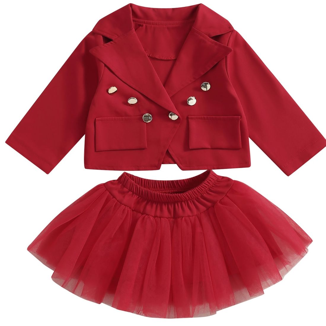 Darling Jacket and Tutu Toddler Girl Set | Red