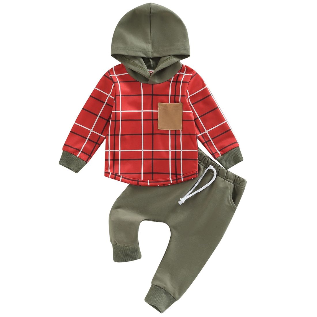 Red Plaid Baby Boy Clothing Set