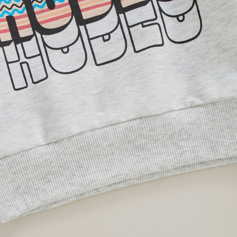 Close up of the Rodeo grey Toddler sweatshirt