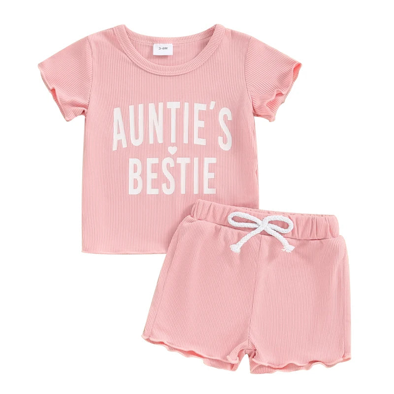 Auntie's Bestie Ribbed Baby Set