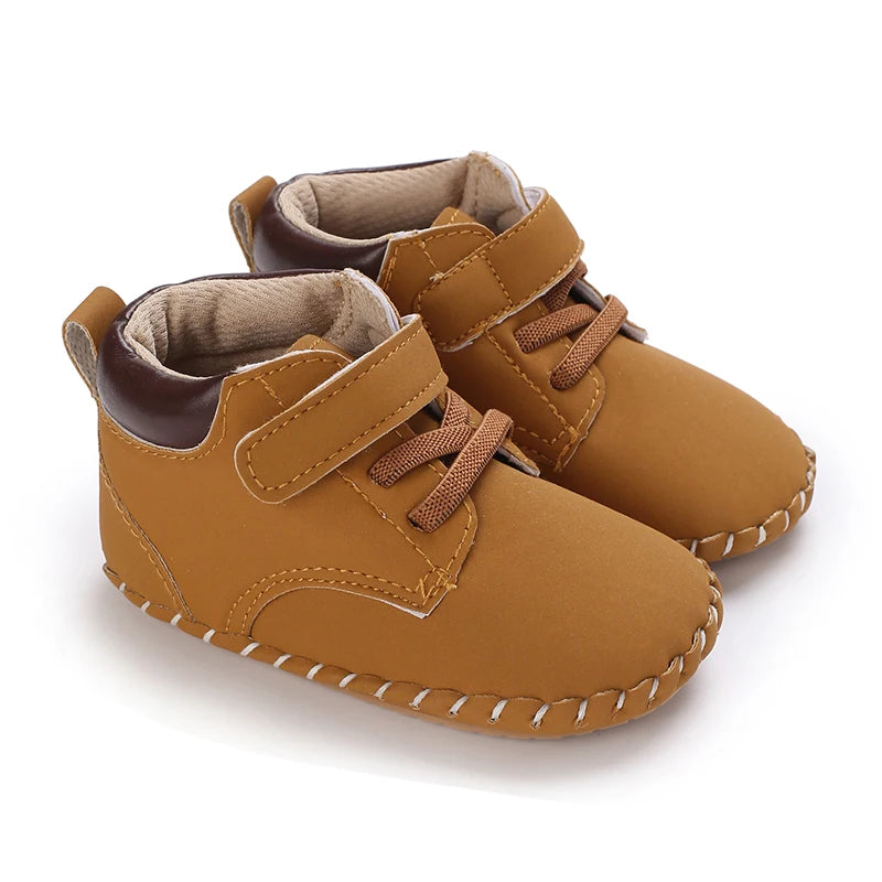 Baby Boy Solid Velcro High Top Baby Shoes