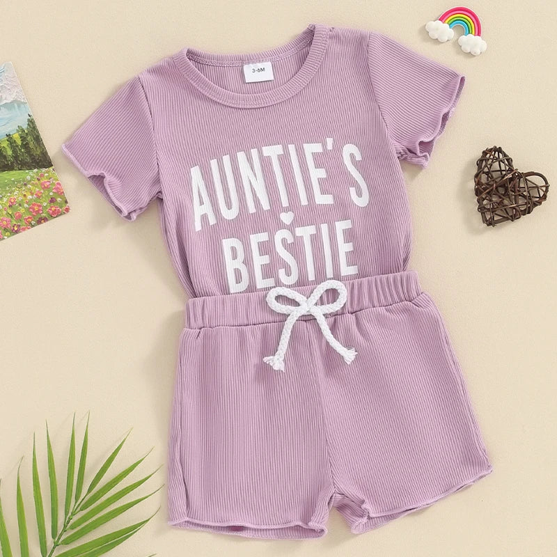 Auntie's Bestie Ribbed Baby Set