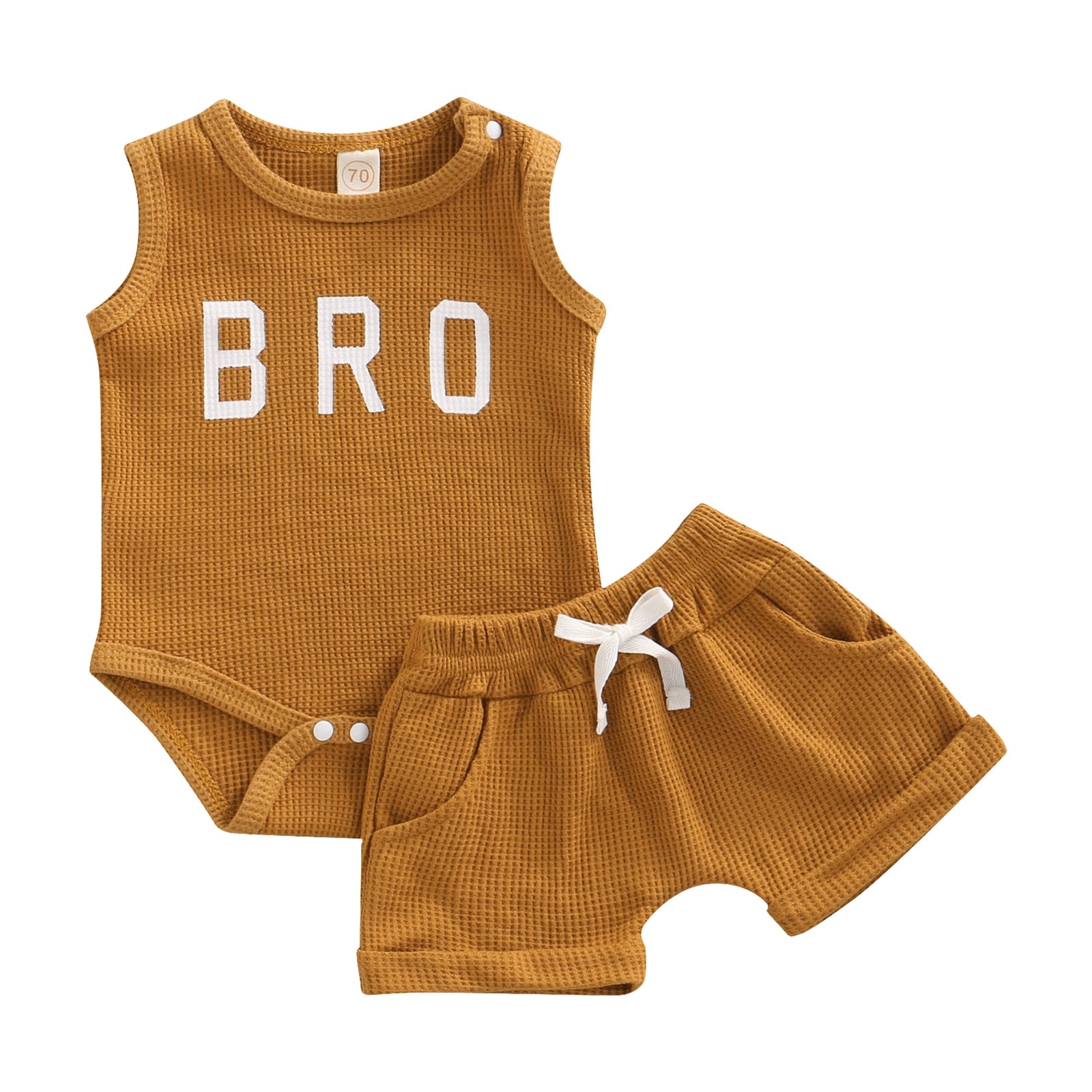 Bro Waffle Solid Baby Clothing Set