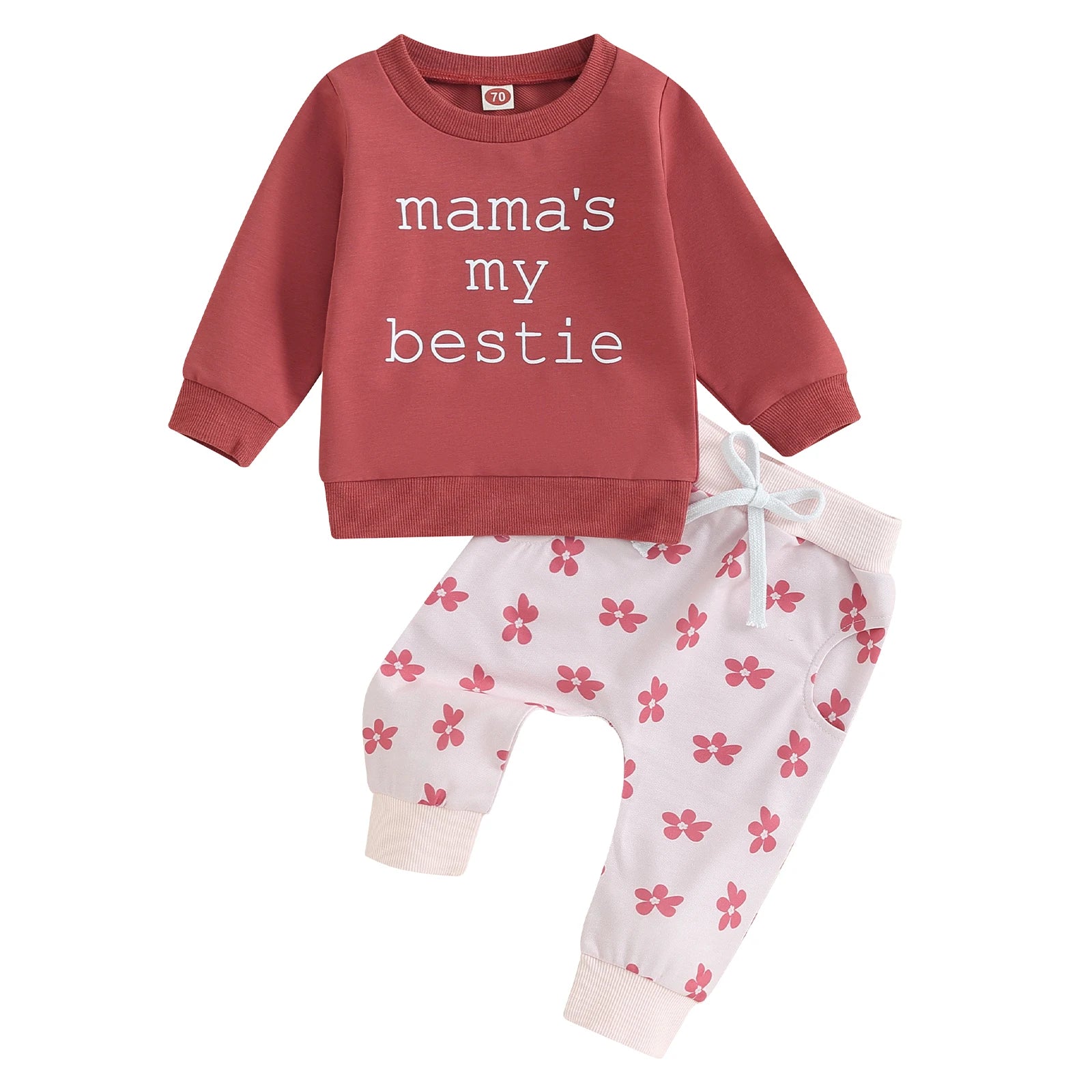 Mama's My Bestie Floral Baby Set